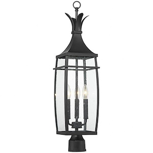 Montpelier - 3 Light Outdoor Post Lantern In Modern Style-29 Inches Tall and 7.5 Inches Wide