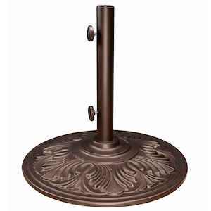 Cast Aluminum 50LB Umbrella Base with Art Deco Design