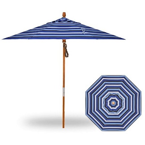 9 Foot Round Hardwood Quad Pulley Lift Market Umbrella