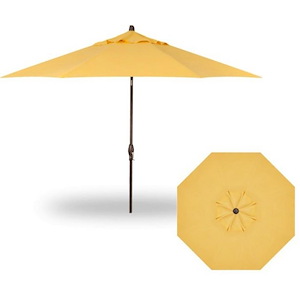 11 Foot Single Wind Vent Round Aluminum Auto Tilt Market Umbrella