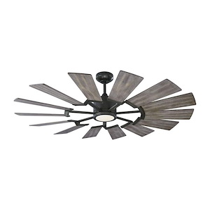 Prairie 52-14 Blade 52 Inch Ceiling Fan with Handheld Control and Includes Light Kit in Style-52 Inch Wide by 14.13 Inch High - 729076