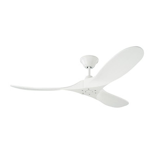 Maverick II - 3 Blade Ceiling Fan with Handheld Control in Style - 52 Inch Wide by 13.91 Inch High
