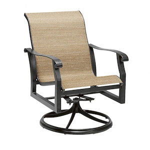 Cortland - 35.5 Inch Sling Swivel Rocking Dining Armchair - 1083373