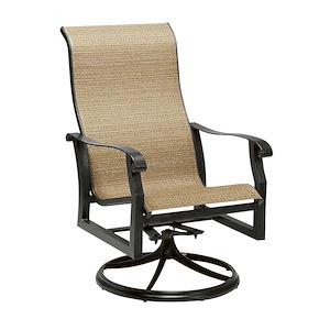 Cortland - 41 Inch Sling High Back Swivel Rocking Dining Armchair - 1083374