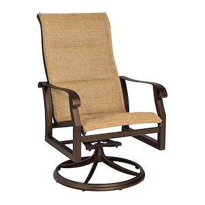 Cortland - 41 Inch Padded Sling High Back Swivel Rocking Dining Armchair - 1083376