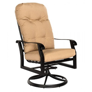 Cortland - 43.75 Inch Cushion High Back Swivel Rocking Dining Armchair - 1083382