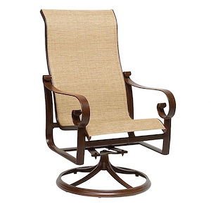 Belden - 43.1 Inch Sling High Back Swivel Rocking Dining Armchair - 1083387
