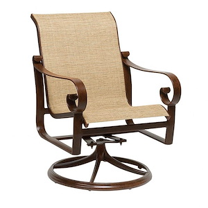 Belden - 35.5 Inch Padded Sling Swivel Rocking Dining Armchair - 1083388