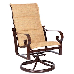 Belden - 43.1 Inch Padded Sling High Back Swivel Rocking Dining Armchair - 1083389