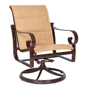 Belden - 35.5 Inch Padded Sling Swivel Rocking Dining Armchair - 1083390
